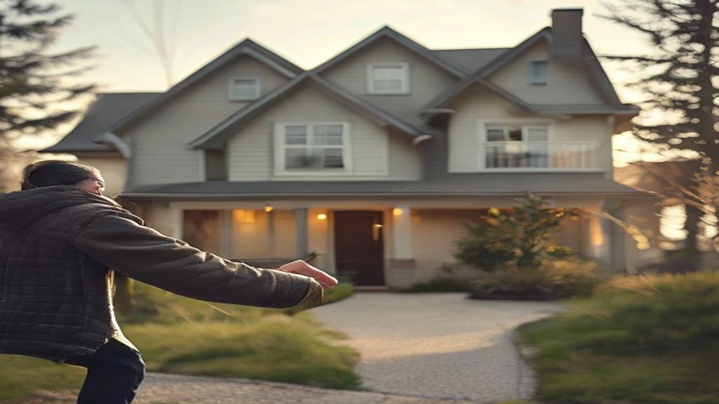 Excited family celebrating their new home purchase with real estate agent outdoors.