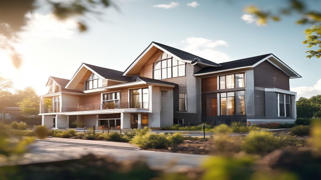 Construction workers on a modern home site, showcasing a house building company's expert craftsmanship and teamwork.