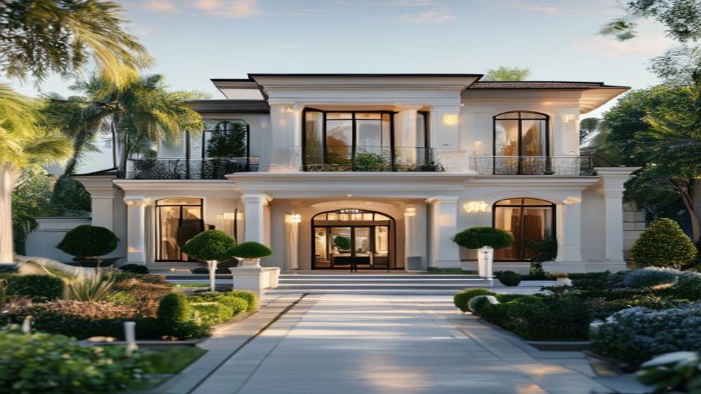 Elegant luxury estate agents presenting a premium waterfront property with modern design and stunning views