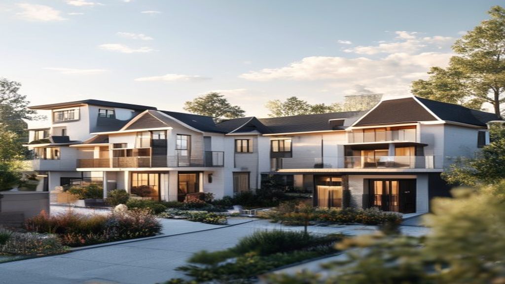 Modern new build homes with contemporary architecture and energy-efficient features