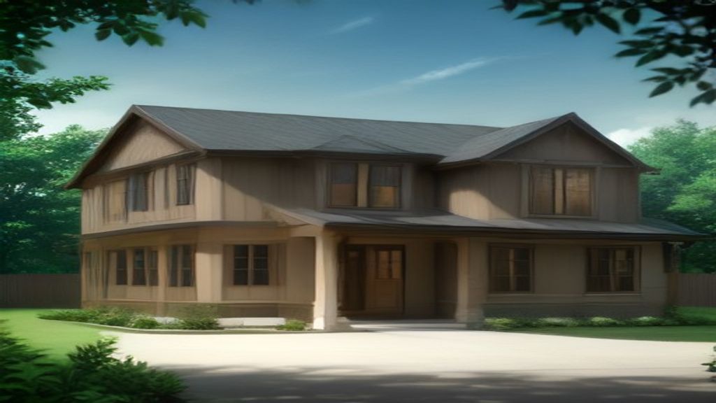 A spacious modern home exterior showcasing new built houses for sale with fresh paint, large windows, and a tidy front yard.