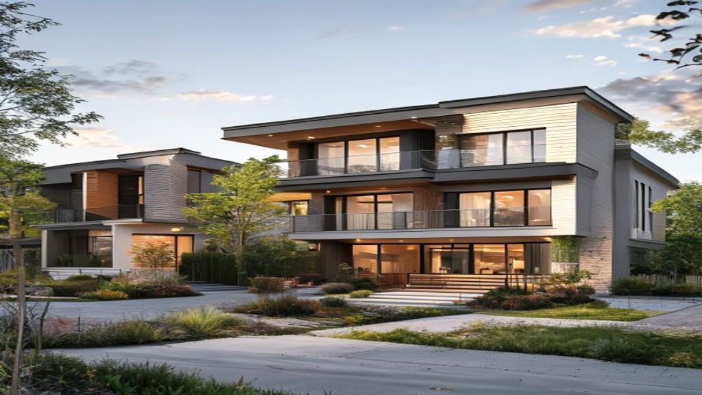 Modern new development homes showcasing contemporary architecture and sustainable design.