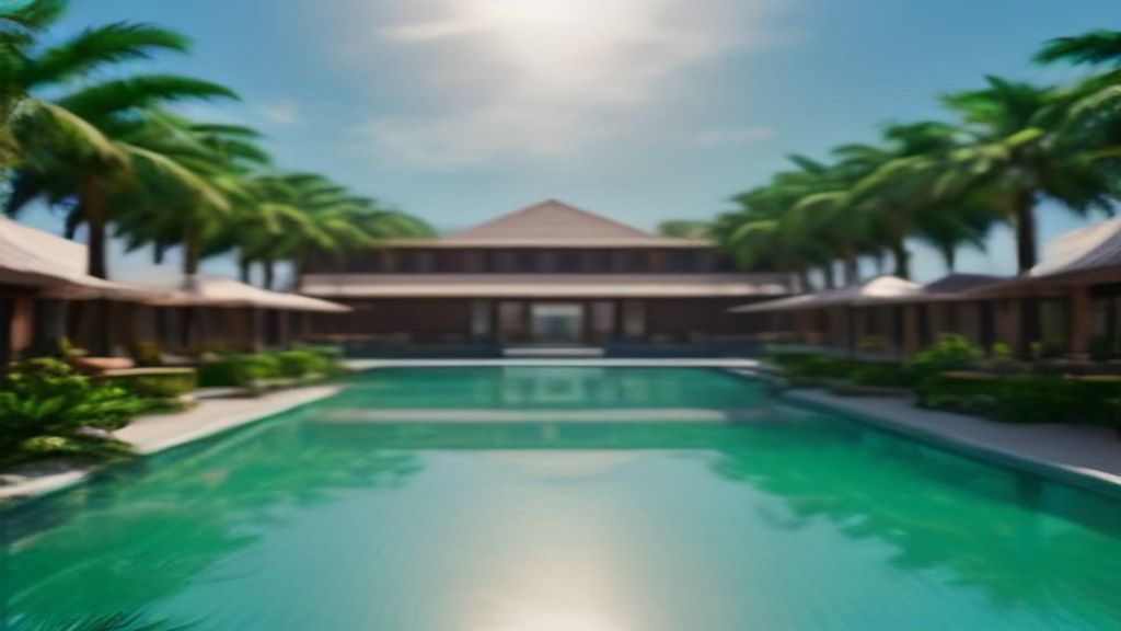 Luxury beachfront view at Amrit Ocean Resort, showcasing crystal-clear water, sandy dunes and modern amenities.